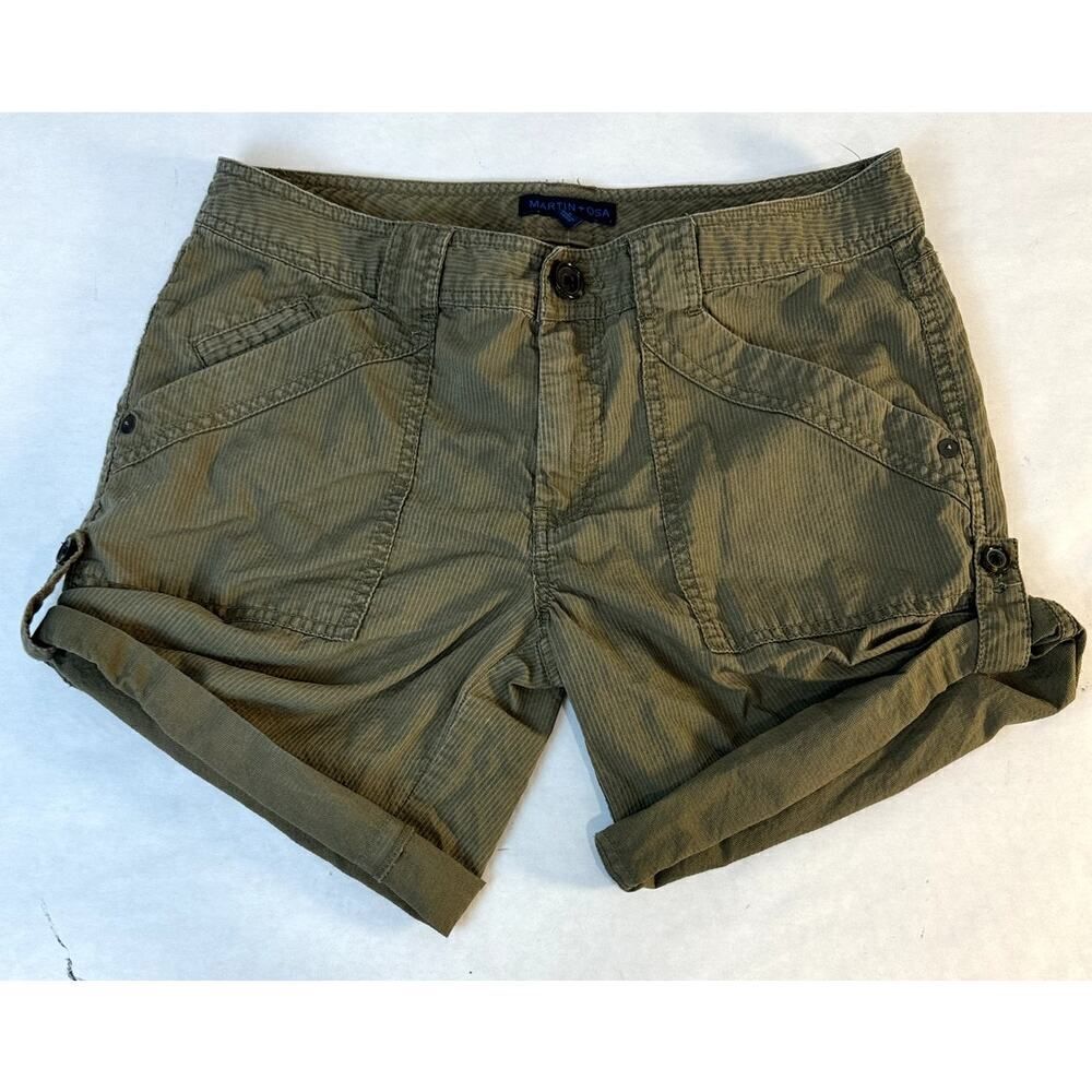 2010 Martin & Osa Cargo Shorts Army Olive Grunge boho Pockets Cotton - Size 2
